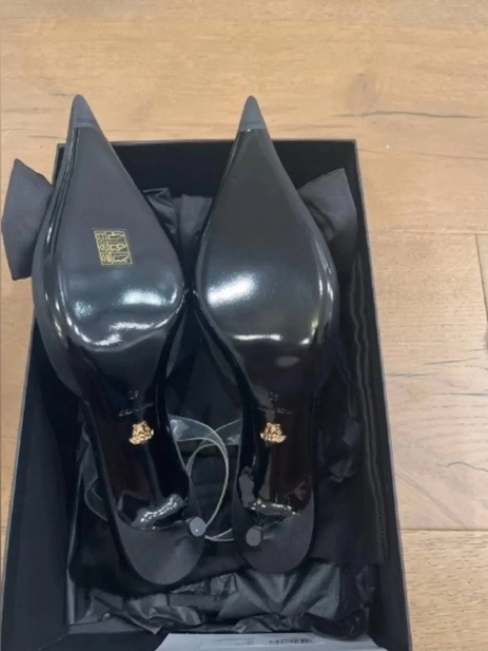 Versace satin slingback